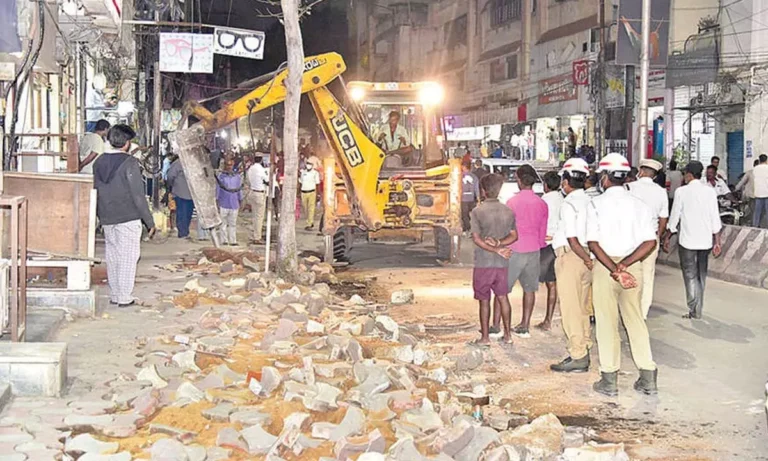 GHMC Removes 70 Illegal Structures in Gaganpahad-Katedan Clearance Drive