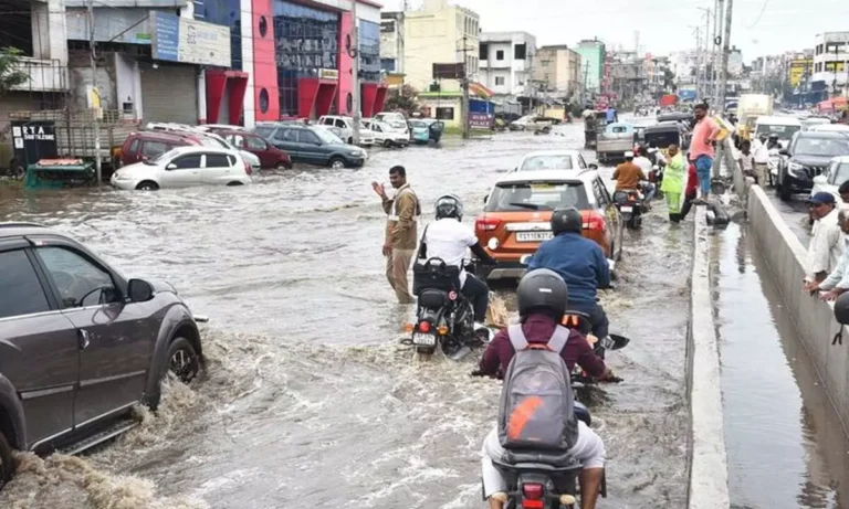 Heavy Rains Batter Hyderabad, Causing Widespread Waterlogging