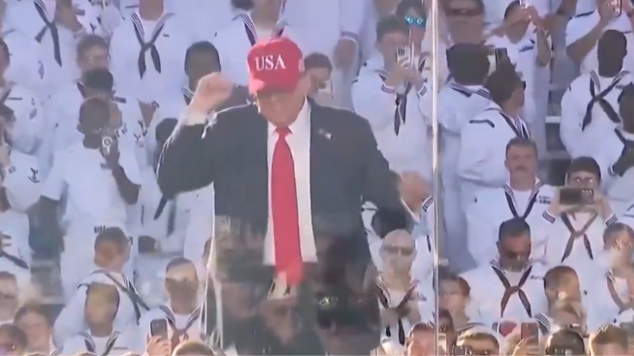 Crowd Goes Wild As Trump Dances To ‘YMCA’ At US Navy’s 250th Anniversary Event | Watch post thumbnail image