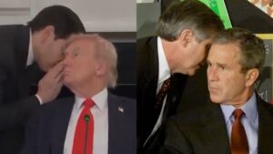 What Did Marco Rubio Whisper? Trump’s Viral Moment Draws George Bush’s ‘Second Whisper’ Comparisons