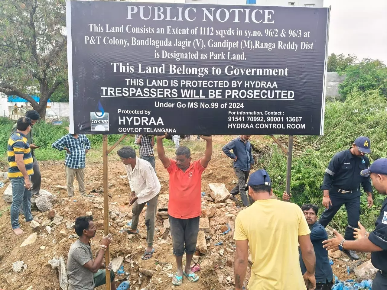 HYDRAA reclaims 3,712 sq yards of park land from encroachers in Bandlaguda Jagir post thumbnail image