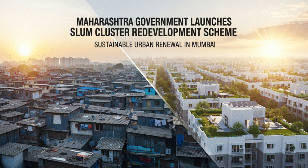 Maharashtra Government Launches Slum Cluster Redevelopment Scheme for Sustainable Urban Renewal in Mumbai post thumbnail image