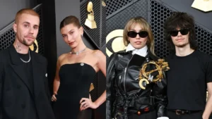 Grammys 2026: Justin Bieber-Hailey Bieber Go Matching at Red Carpet, Miley Cyrus and Fiancé Maxx Morando, Sabrina Carpenter Rock Power Looks