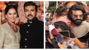 Ram Charan holds Klin Kaara close amid fan frenzy as he visits Upasana and their newborn twins at hospital; Watch