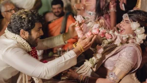 Allu Sirish and Nayanika Reddy Wedding Inside PICS: Couple playfully fights during varmala, Allu Arjun poses with Suriya