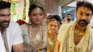 Bellamkonda Sai Sreenivas ties the knot with Kavya Reddy in Tirumala; Couple looks regal in first PICS from wedding